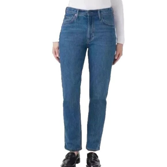 NEW Kirkland Signature Women's 12 High-Rise Straight Jeans Blue Denim 27" Inseam - Picture 1 of 11